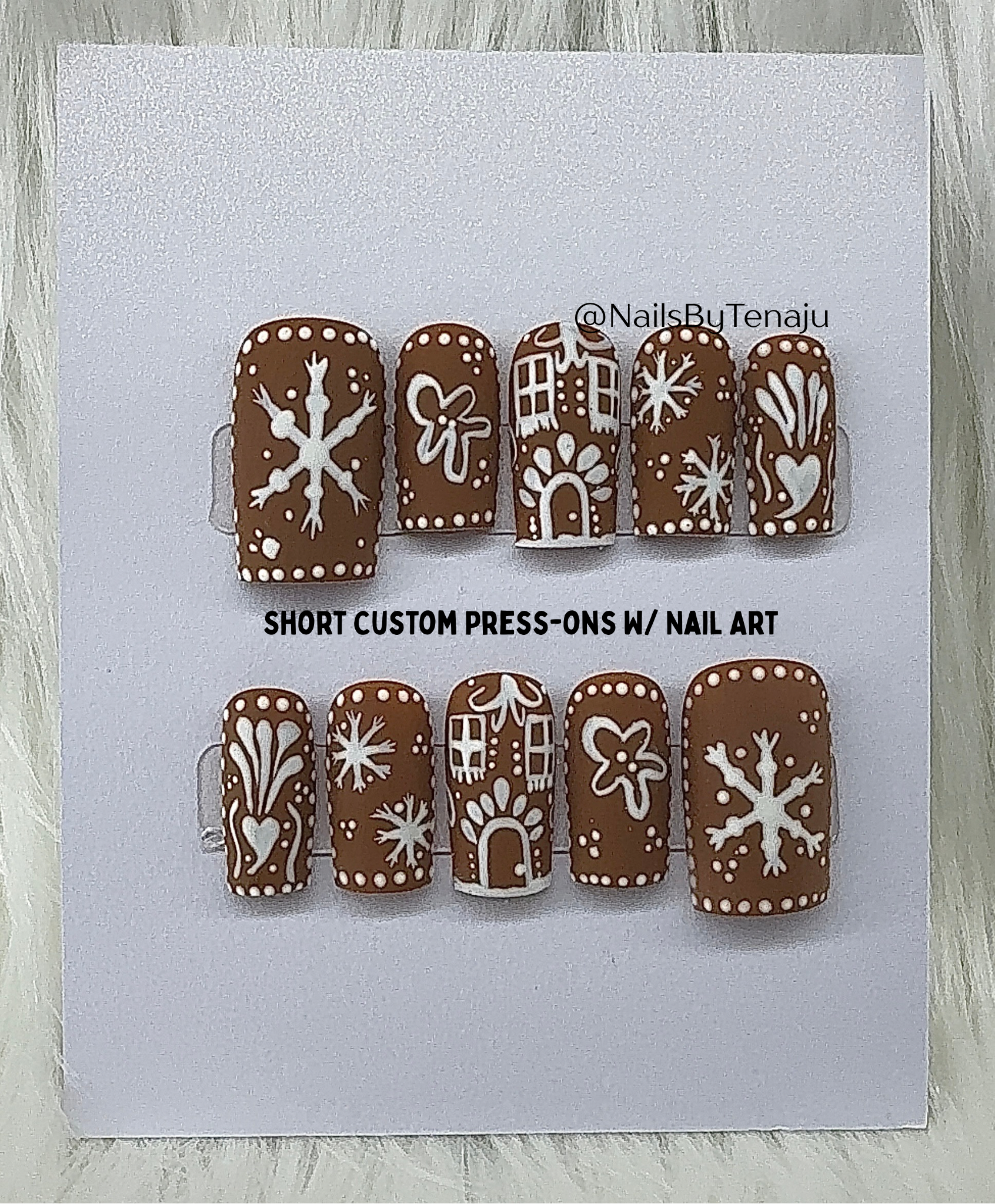 Matte Gingerbread Press-ons