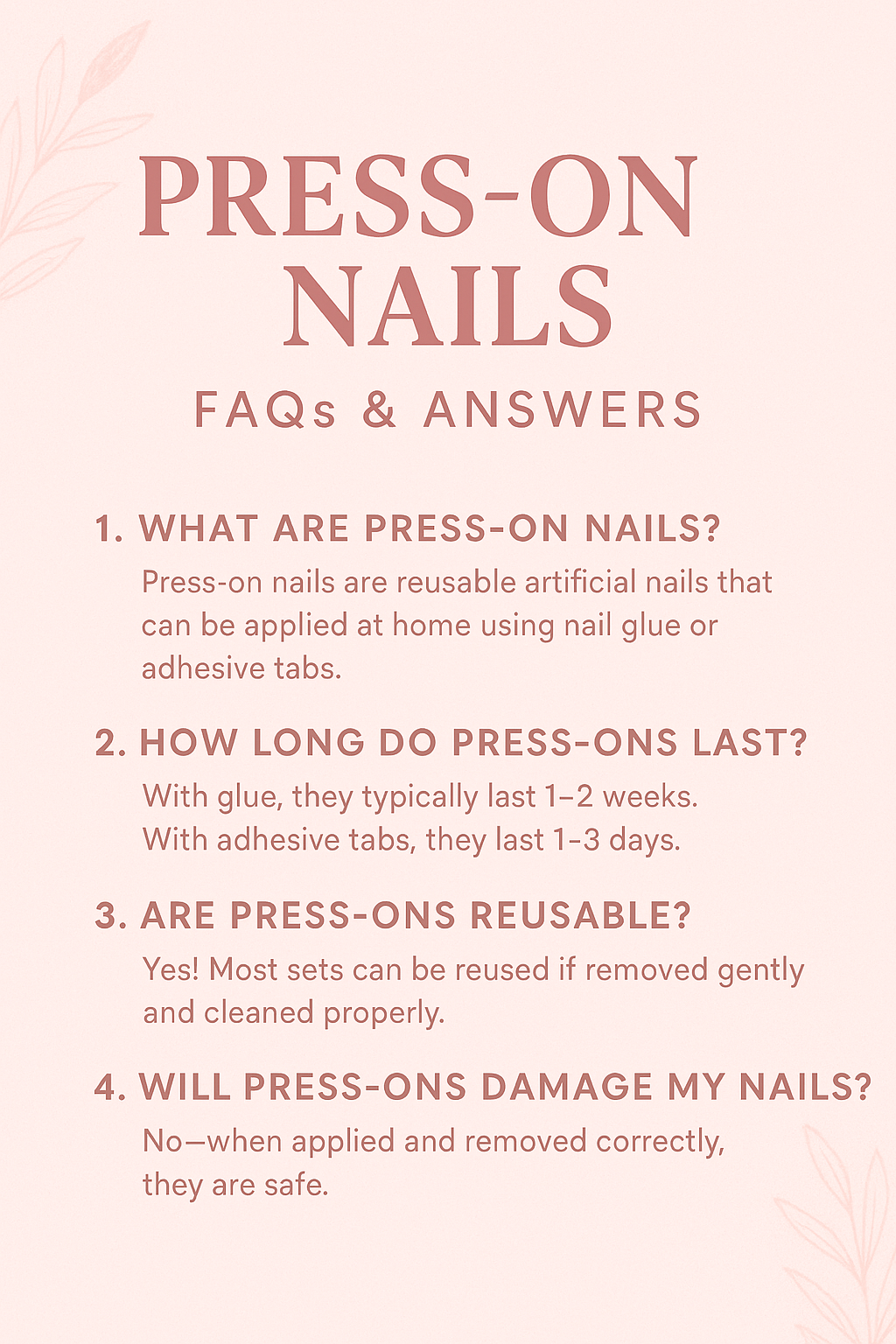 Short Custom Press-ons With Nail Art