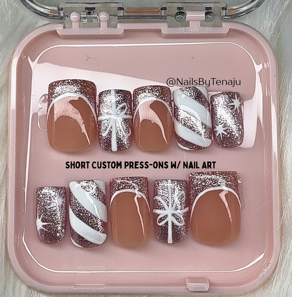 Pink Gift Press-ons