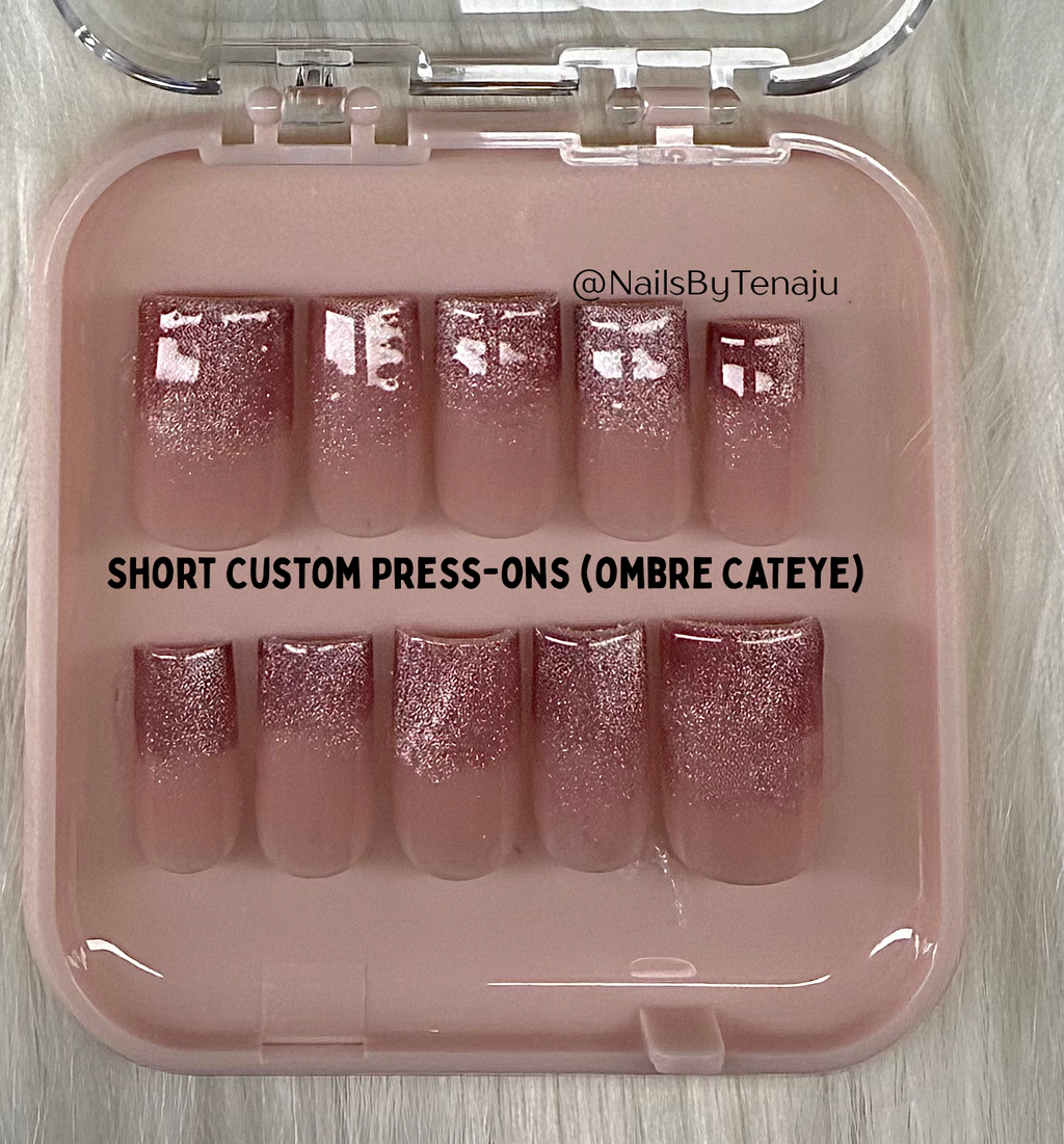Pink Ombré Cateye Frenchie Press-ons