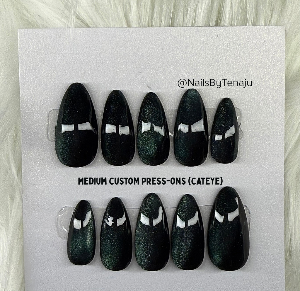 Blue Green Cateye Press-ons