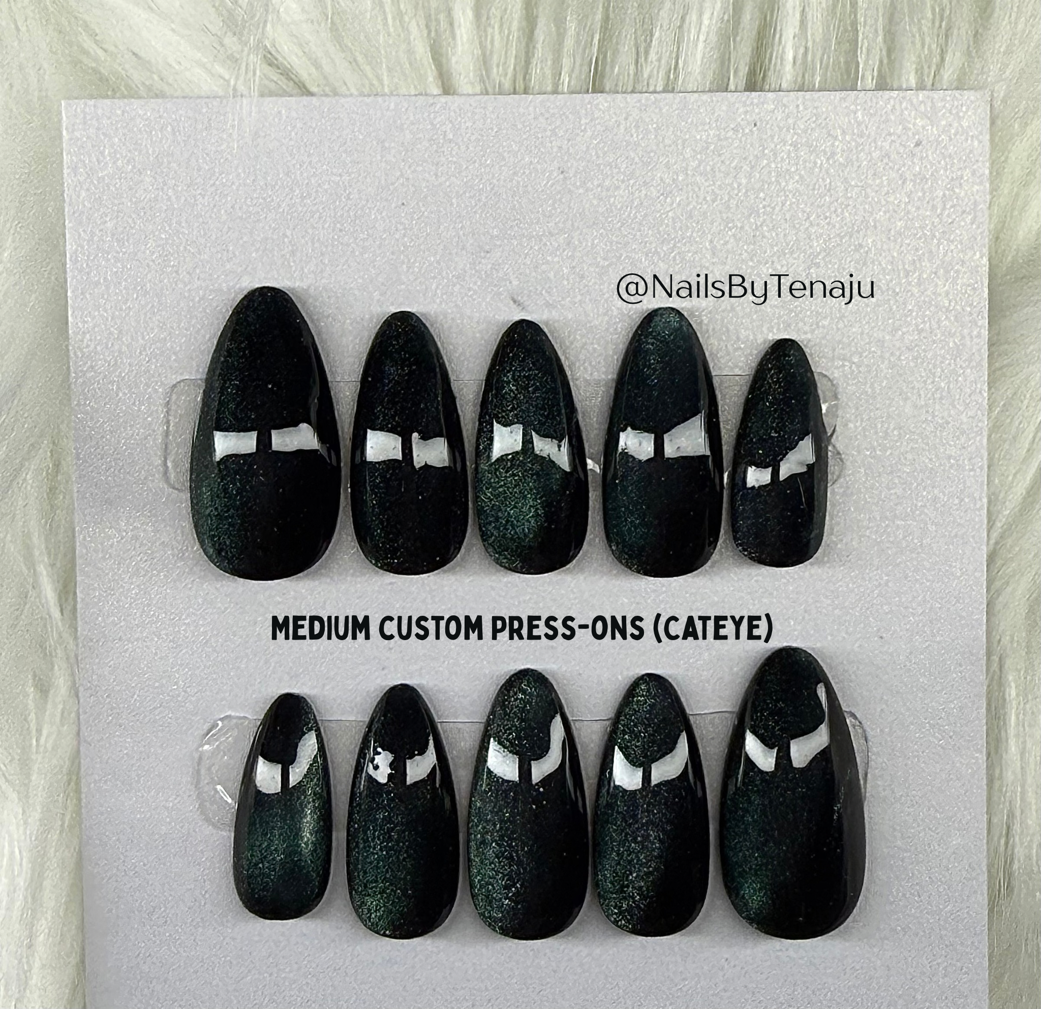 Blue Green Cateye Press-ons