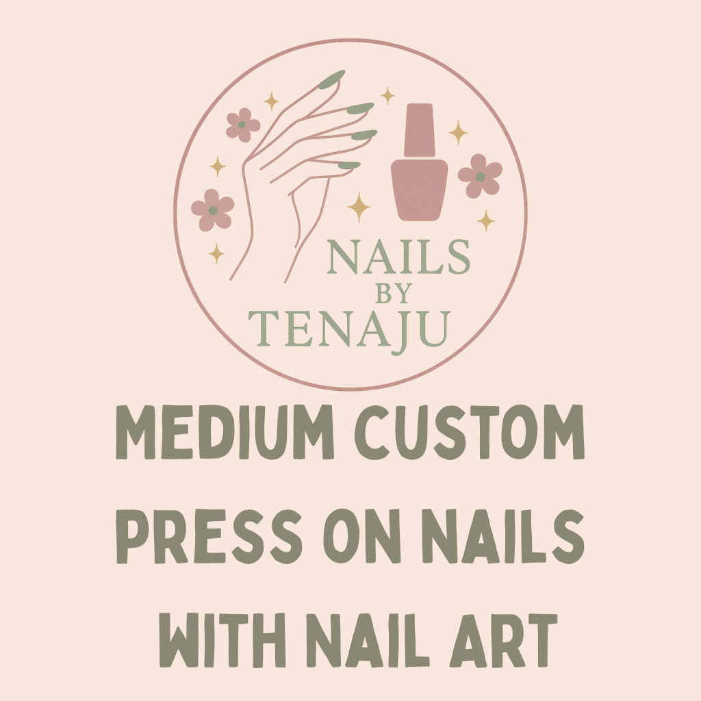 Medium Custom Press-ons with Nail art
